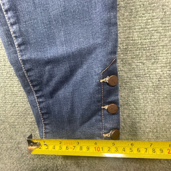 1822 Denim Blue Skinny Jeans with Button-Hem Detail - Picture 7 of 10